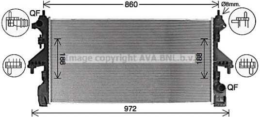 PRASCO CN2321 Radiator motorkjøling