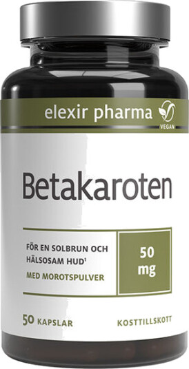 Elexir Pharma Beta-caroten 50 mg 50 Kapsler