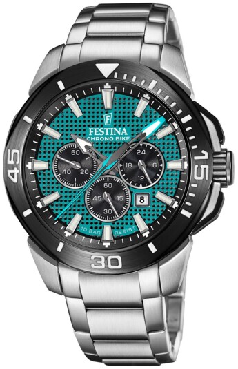 Festina Herreklokke F20641 3 Chrono Bike Grønn/Stål Ø47 mm