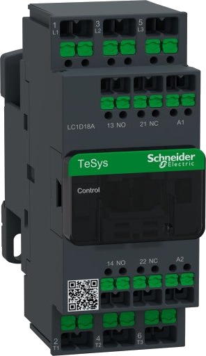 Schneider Electric Kontaktor Deca 18A 3P 208V AC Snap-in, LC1D18ALE7