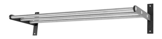 Scherlin Hallhylla 12 garderobehylle st?l/sort, sortlakkert aluminium