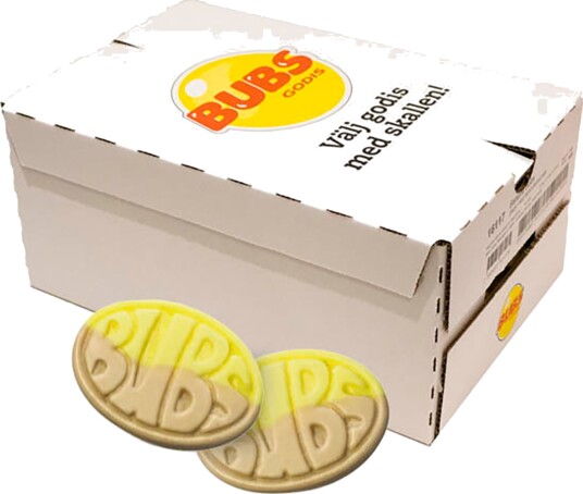 ERT Godis Singel Bubs Banana Ovaler Storpakning - 2,8 kg ERT Godis Singel Bubs Banana Ovaler Storpakning - 2,8 kg