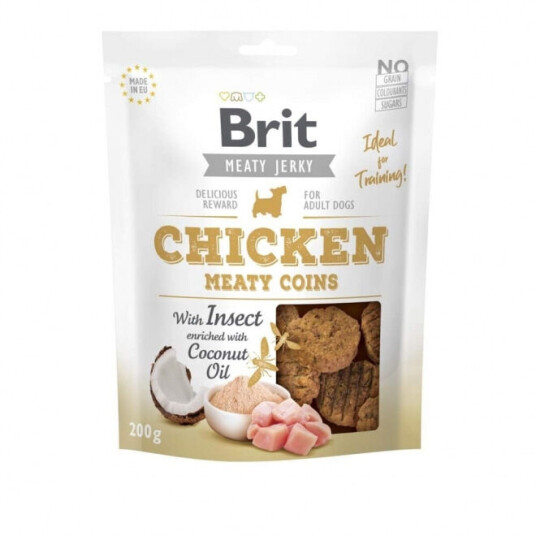 Brit Care Meaty Jerky Coins Chicken Insect (200 G)