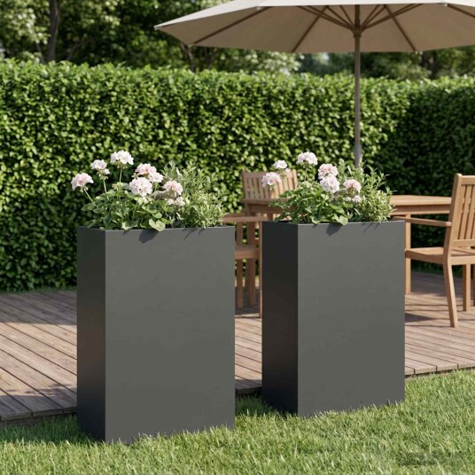 vidaXL Hageblomsterpotte 2 stk. Antrasitt 50 x 20 x 75 cm