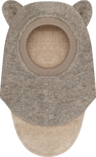 Huttelihut Balaclava Ull med Katteører Camel Melange 6-12 mnd Huttelihut Balaclava Ull med Katteører Camel Melange 6-12 mnd