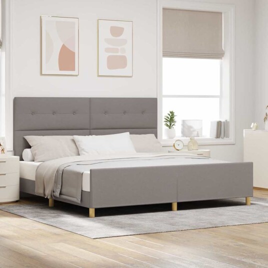  Taupe Sengeramme 200x200 cm Stoff