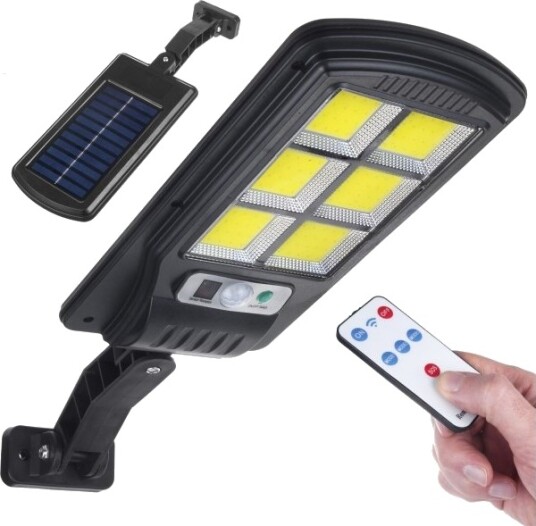 Maclean Solcelle Gatelykt Led Med Bevegelsessensor Og Fjernkontroll Ip54 4W 400Lm 6500K Li Ion 1200 Mah 3 Driftsmoduser Mce446