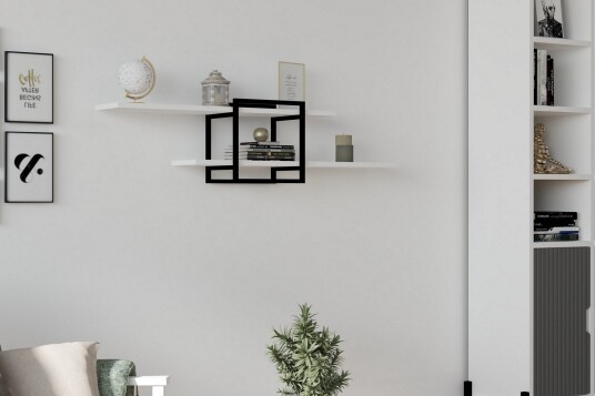 Vegghylle Zakkum 120x30 cm Hvit