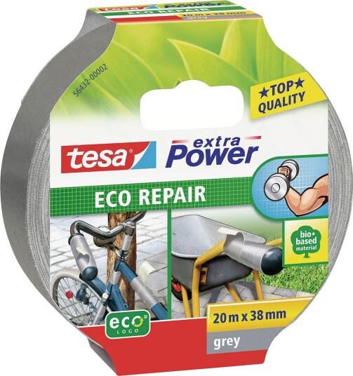 Tesa Extra Power Eco Reparasjonstape 20m x 38mm Grå?