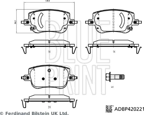 BLUE PRINT ADBP420221 Bremseklosser