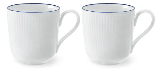 Royal Copenhagen Blueline kopp 28 cl 2-stk. Hvit-blå