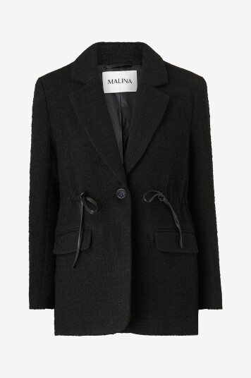By Malina - Blazer Elodie Drawstring Boucle Blazer - Svart