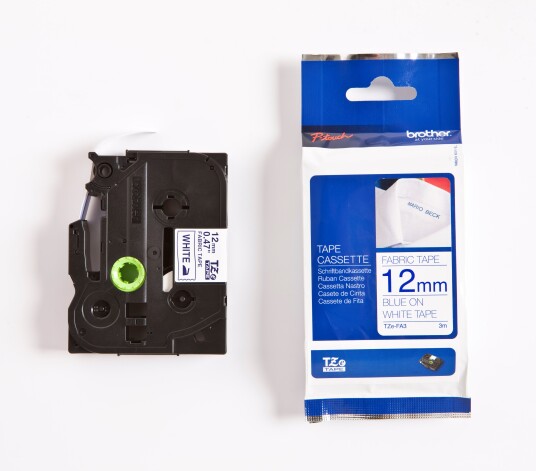 Brother TZFA3 - Navy Blue On White - Roll (1.2 cm x 3 m)