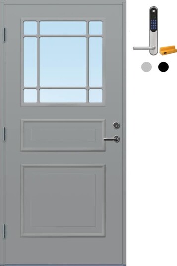 Ytterdør Bygg1 Arendal Klarglass med Yale Doorman Classic Home Ytterdør Bygg1 Arendal Klarglass med Yale Doorman Classic Home