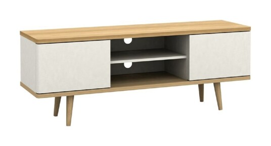Loft24 Alexandra TV-bord - Hvit og eike-look Unoliving 1726511-01-2 1695382-01-0 Loft24 Alexandra TV-bord - Hvit og eike-look Unoliving 1726511-01-2 1695382-01-0