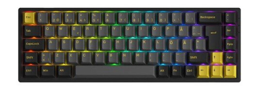 Akko 3068B Black/Gold CS Jelly Purple - ND - Gamingtastatur - Nordisk - Svart Akko 3068B Black/Gold CS Jelly Purple - ND - Gamingtastatur - Nordisk - Svart