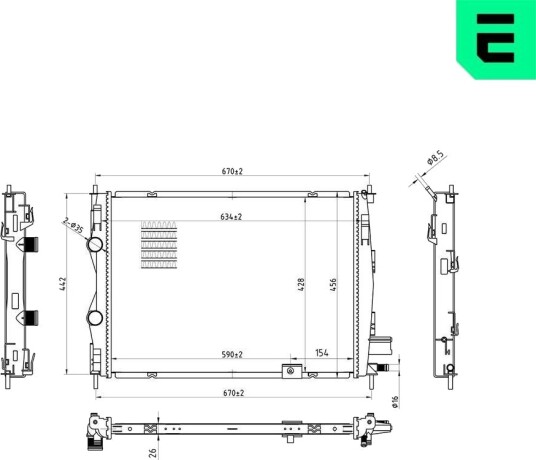 ERA 673597 Radiator motorkjøling