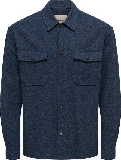ONLY & SONS Onsmark Brushed 0353 Overshirt Noos Navy S ONLY & SONS Onsmark Brushed 0353 Overshirt Noos Navy S