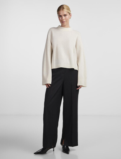 YAS Yasfrido Ls Wide Knit Pullover Noos - Cream - XS