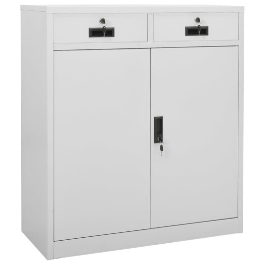 vidaXL Kontorskap lysegrå 90x40x102 cm stål