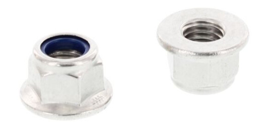 Schäfer & Peters 6926412 Flenselåsemutter med flens riflet rustfri A2 M12-gjenge 100-pakning Innfesting