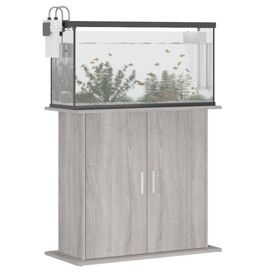 Akvariumstativ Grå Sonoma 81X36X73 cm Konstruert Tre
