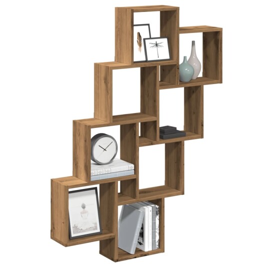  Vegghylle kubeformet artisan eik 90x15x119,5 cm konstruert tre 8721158439505