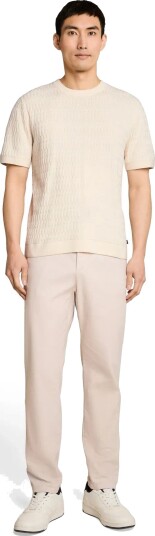 Tom Tailor Knit T Shirt With Rib Structure Cream S Tom Tailor Knit T Shirt With Rib Structure Cream S