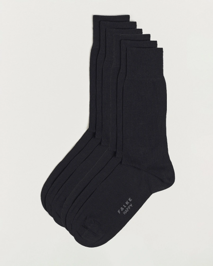 Falke 6-pack Happy Cotton Socks Black
