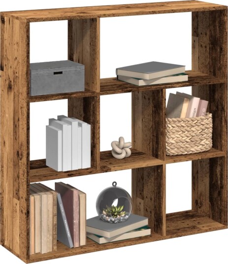 Romdeler bokhylle gammel tre 102x29x103,5 cm konstruert tre