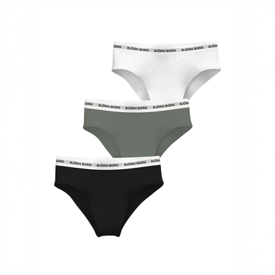 Björn Borg Logo High Waist Brief 3‑pakning Multipack Multicolored M