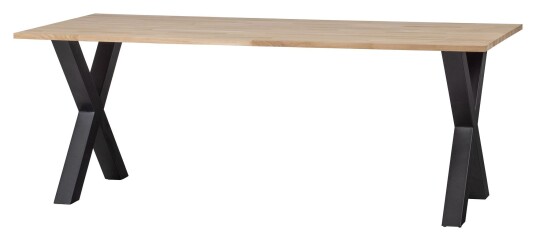 Woood Tablo Spisebord - Ubehandlet eik/X-ben, 200x90 Woood Tablo Spisebord - Ubehandlet eik/X-ben, 200x90