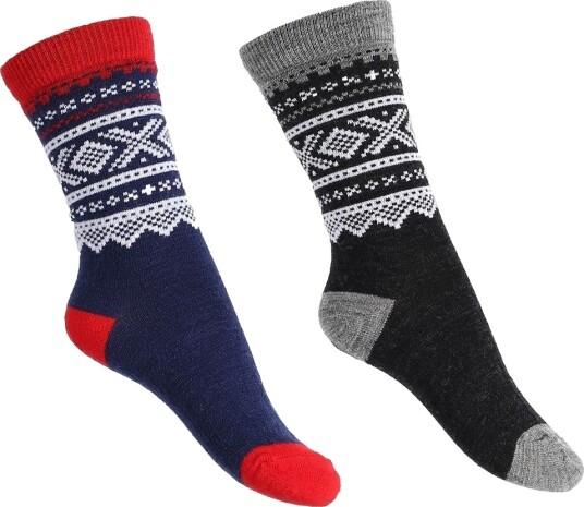 Marius Kids 2-pack Ullsokker Barn Navy/grey 24-26/2-4 år