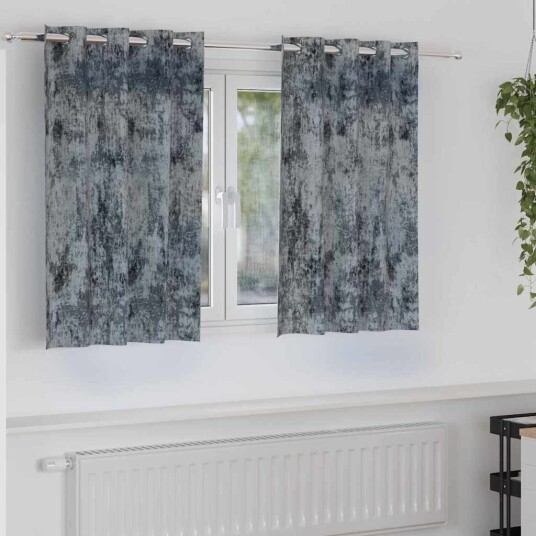  Gardin med gardiner 2 pcs Sølvgrå 140 x 140 cm Fløyel