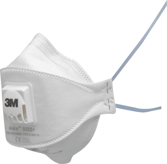 3M Aura Halvmaske filtrerte, FFP2, med ventil, Ånderettsvern
