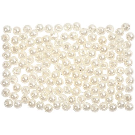 Diverse Voksperler dia 3 mm hullstr 0,7 mm perlemor 150 stk 1 pk