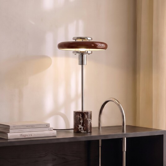 Bordlampe Lindby Branford Rød Stue Glass Vintage 46 Rød