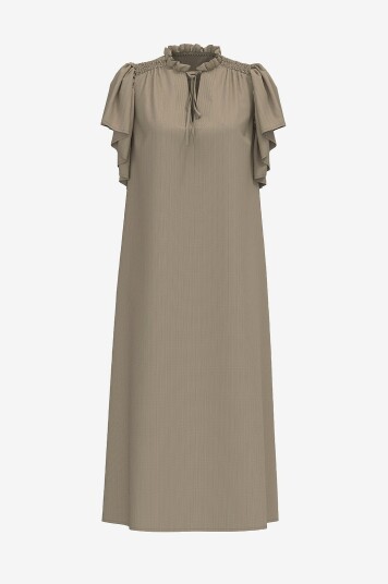 co’couture - Kjole HeraCC SS Frill - Beige