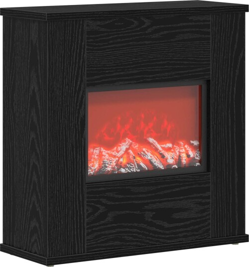 vidaXL Elektrisk peis Svart eik 47 x 18 x 48 cm Konstruert tre