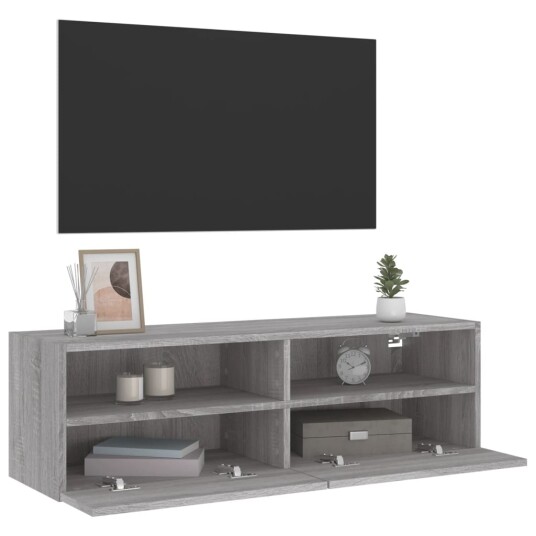 vidaXL Veggmontert TV-benk grå sonoma eik 100x30x30 cm konstruert tre 8721012254763 vidaXL Veggmontert TV-benk grå sonoma eik 100x30x30 cm konstruert tre 8721012254763