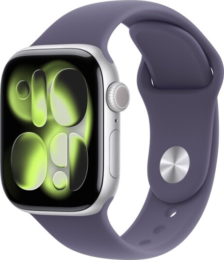 Apple Watch Series 11 GPS 42mm Silver Aluminium Case with Purple Fog Sport Band S/M Apple Watch Series 11 GPS 42mm Silver Aluminium Case with Purple Fog Sport Band S/M