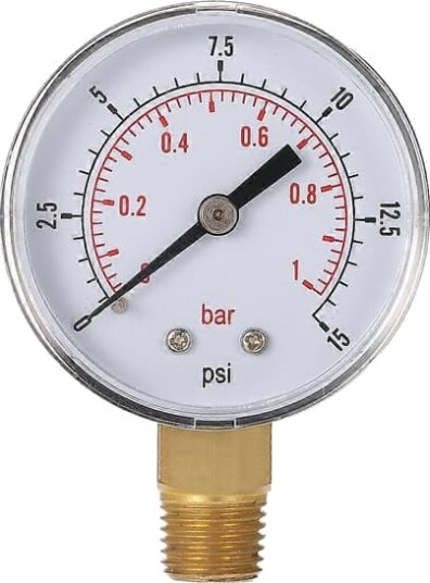 50mm 0~15psi 0~1bar Bassengfilter Vanntrykksmåler Hydraulisk Trykkmåler Manometer 1/4\" NPT Gjenge