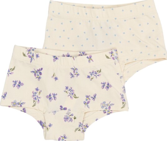 Petit Piao Hipsters 2 pack PpStar Eggnog Viola AOP Petit Piao 3 år 98 Hipsters Hvit Lilla Lyseblå