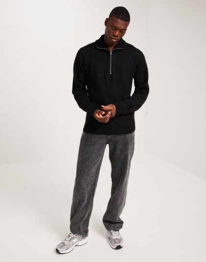 Jack & Jones Jorollie Knit Half Zip Sn Strikkegensere Svart