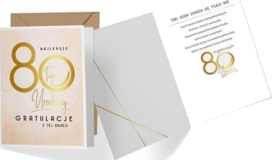 Kukartka Pass 80 Bursdag Beige V 015