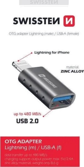 Usb-Adapter Sourcing Usb-A Til Lightning Grå 55500300 Usb-Adapter Sourcing Usb-A Til Lightning Grå 55500300