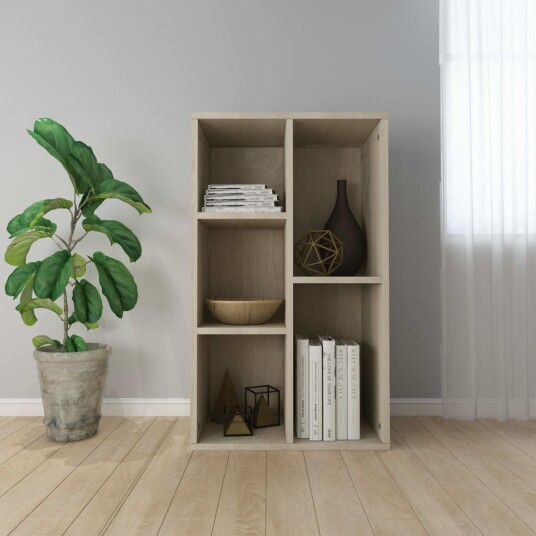 vidaXL Bokhylle/skjenk sonoma eik 50x25x80 cm sponplate