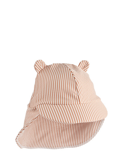 Liewood Senia Seersucker Sun Hat With Ears - Pink - 0/3M