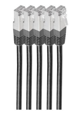 Shiverpeaks Bs75711-Hs-Set5 Nettverkskabel Svart 1 M Cat6 S/Ftp (S-Stp) (Bs75711-Hs-Set5)