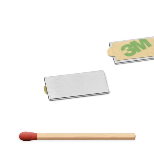 Selvklebende blokk magnet 25 x 12 x 1 mm | Kan holde 1 kg | Magneter med lim